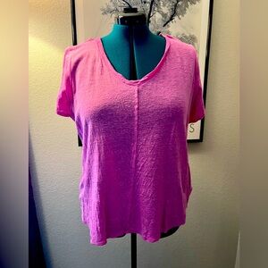 Eli Tahari pink linen tshirt